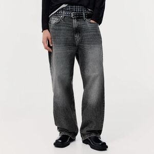 NWT - H&M Men's W34 Dark Grey Denim Baggy Balloon Leg Jeans